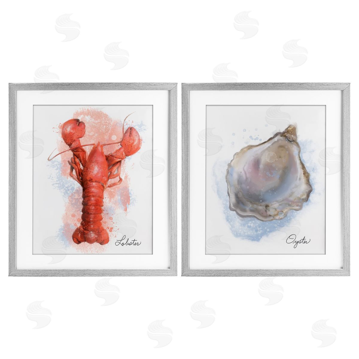 Matthew Piotrowicz Lobster & Oyster Coastal Seafood Canvas Wall Art Print