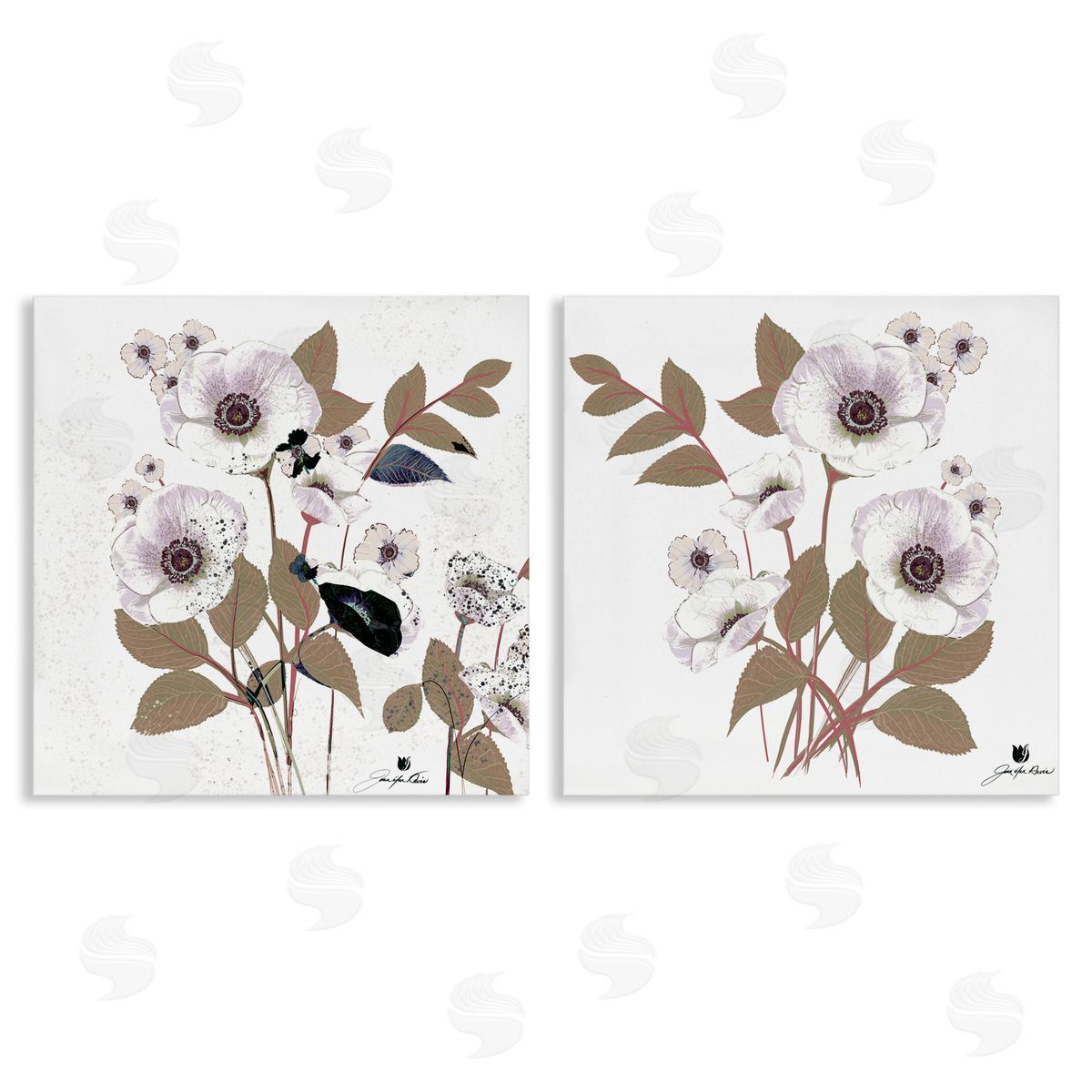 Joan Davis Close Prayers White Flowers Canvas Wall Art Print