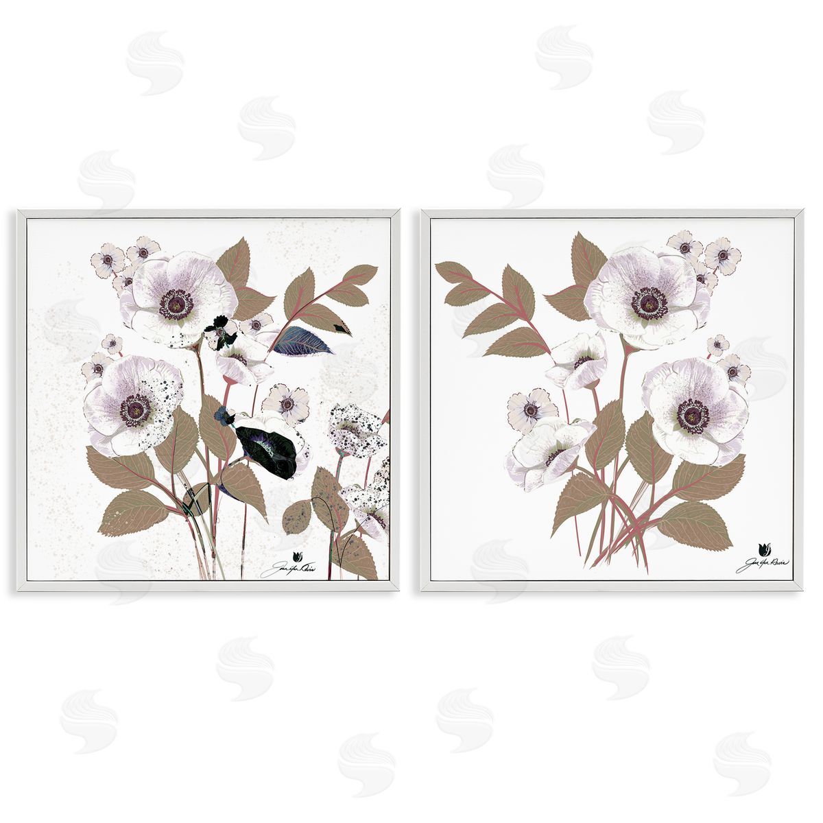 Joan Davis Close Prayers White Flowers Canvas Wall Art Print