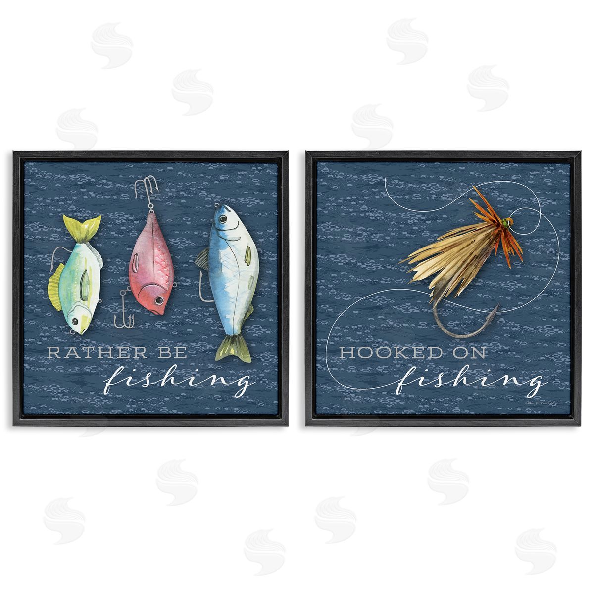 Holly Thomas Stein Gone Fishing Sayings Canvas Wall Art Print
