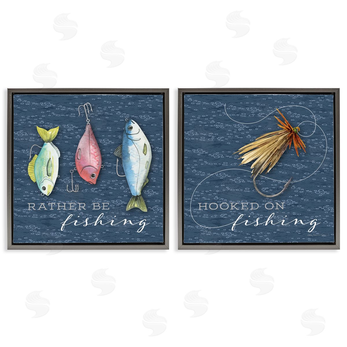 Holly Thomas Stein Gone Fishing Sayings Canvas Wall Art Print