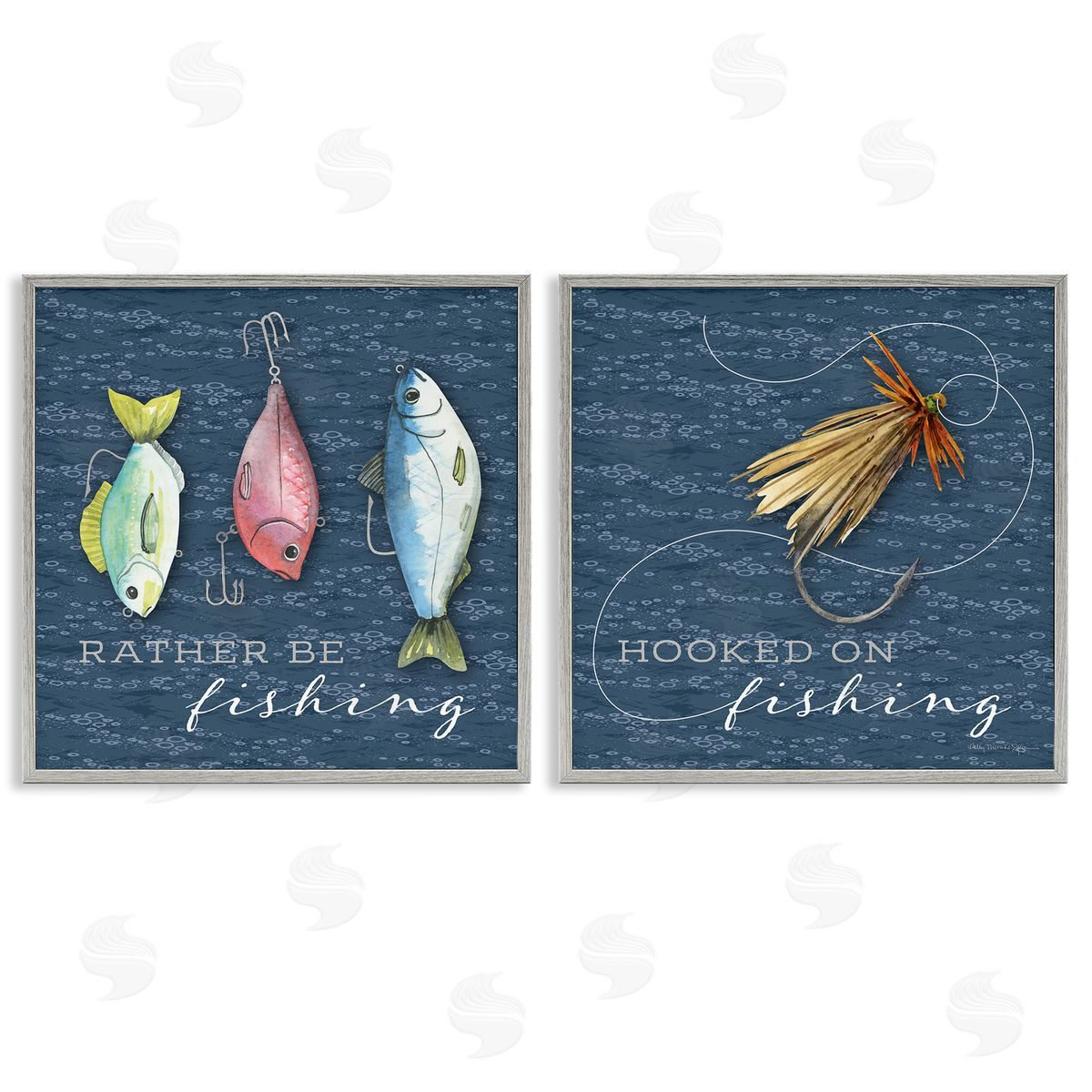 Holly Thomas Stein Gone Fishing Sayings Canvas Wall Art Print