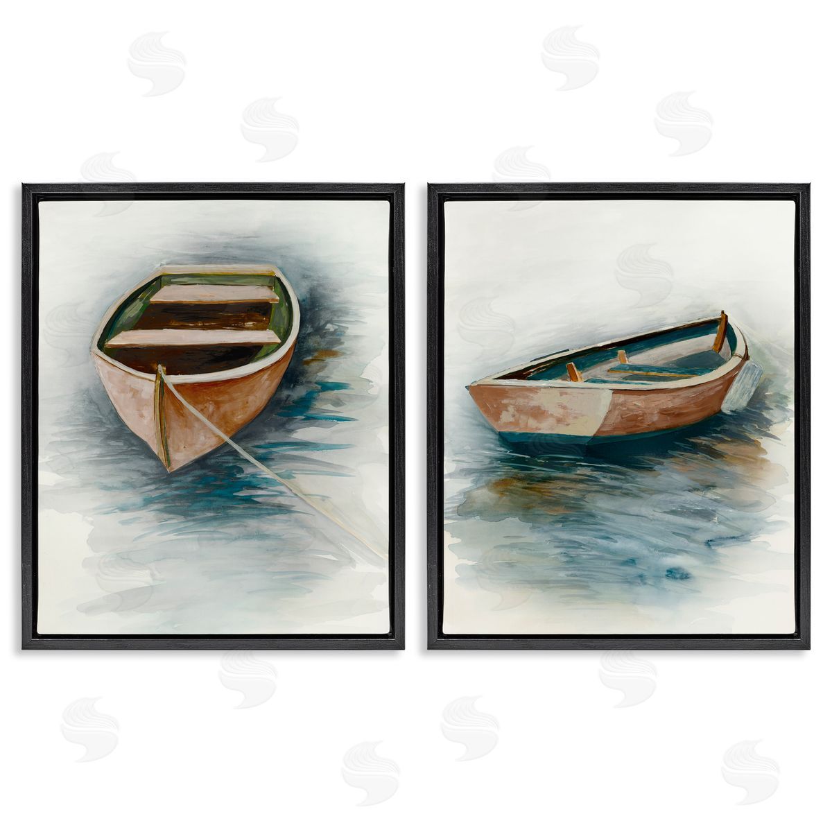 Jacob Q Tranquil Drifting Boat Canvas Wall Art Print