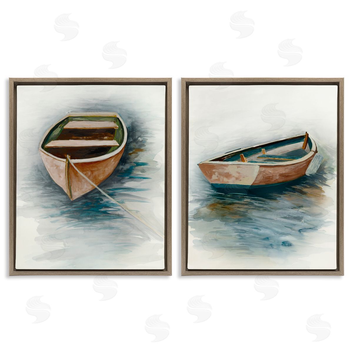 Jacob Q Tranquil Drifting Boat Canvas Wall Art Print