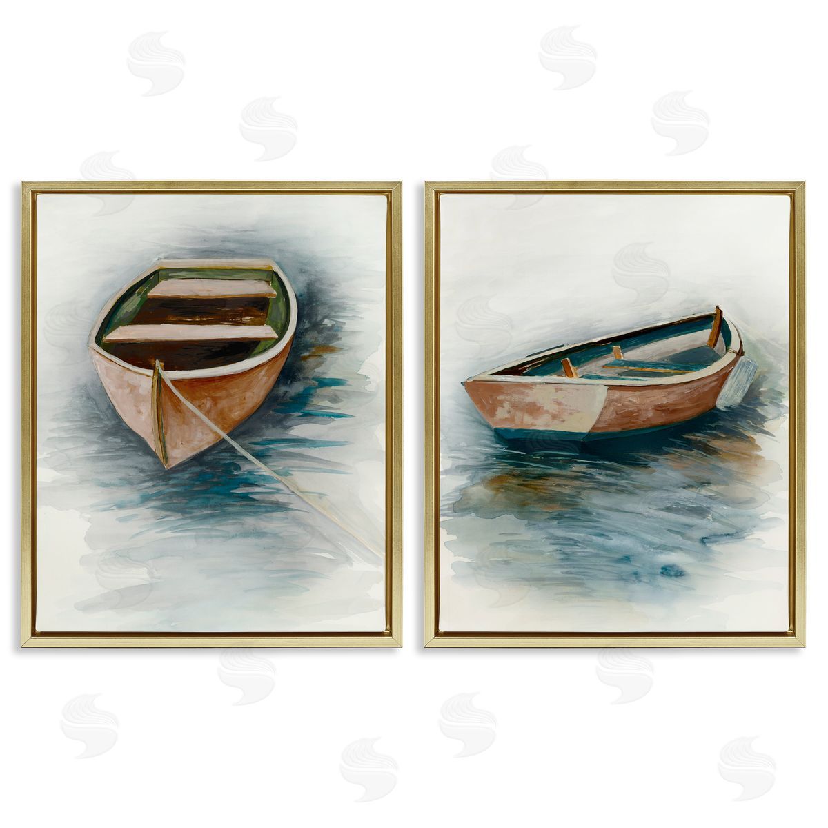 Jacob Q Tranquil Drifting Boat Canvas Wall Art Print