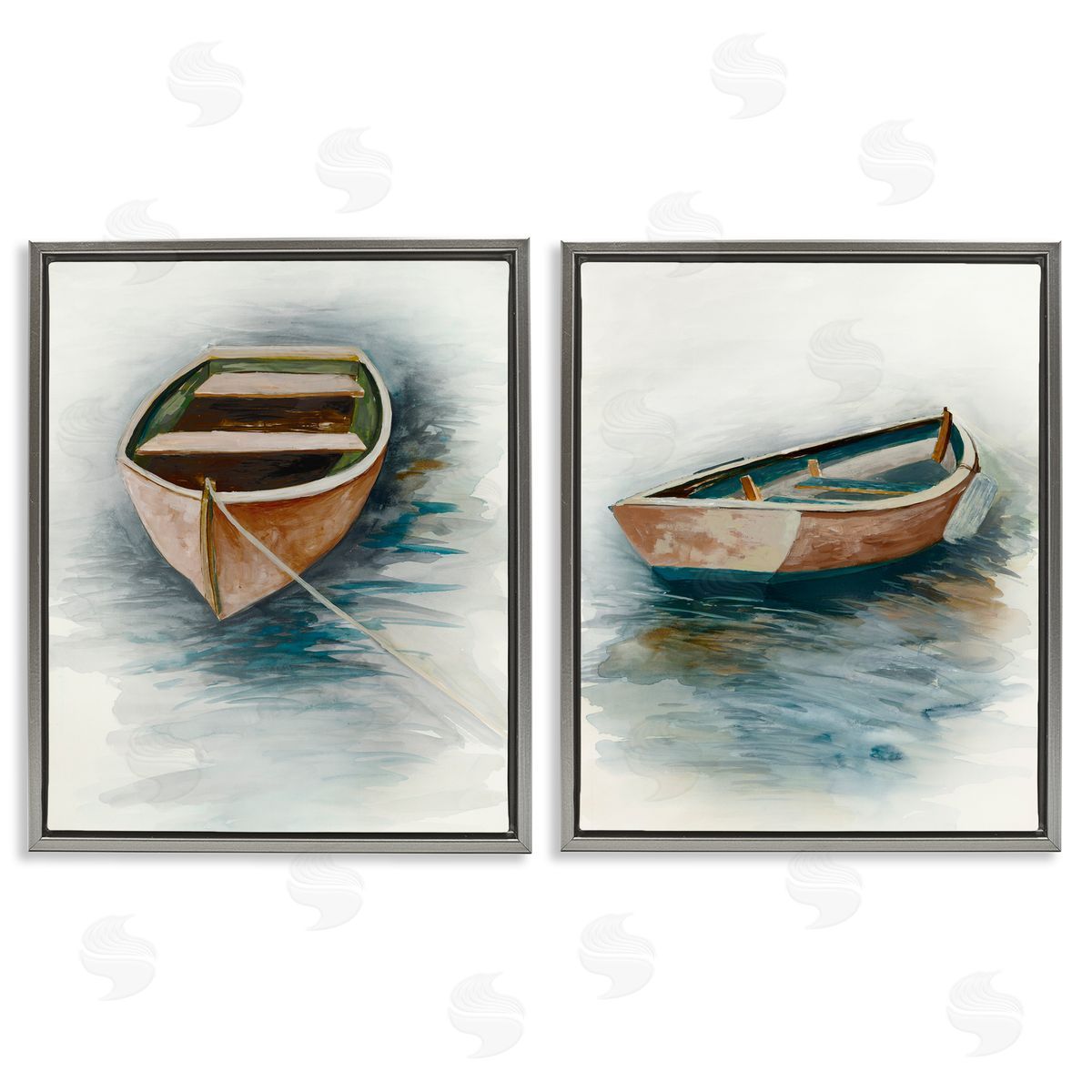 Jacob Q Tranquil Drifting Boat Canvas Wall Art Print