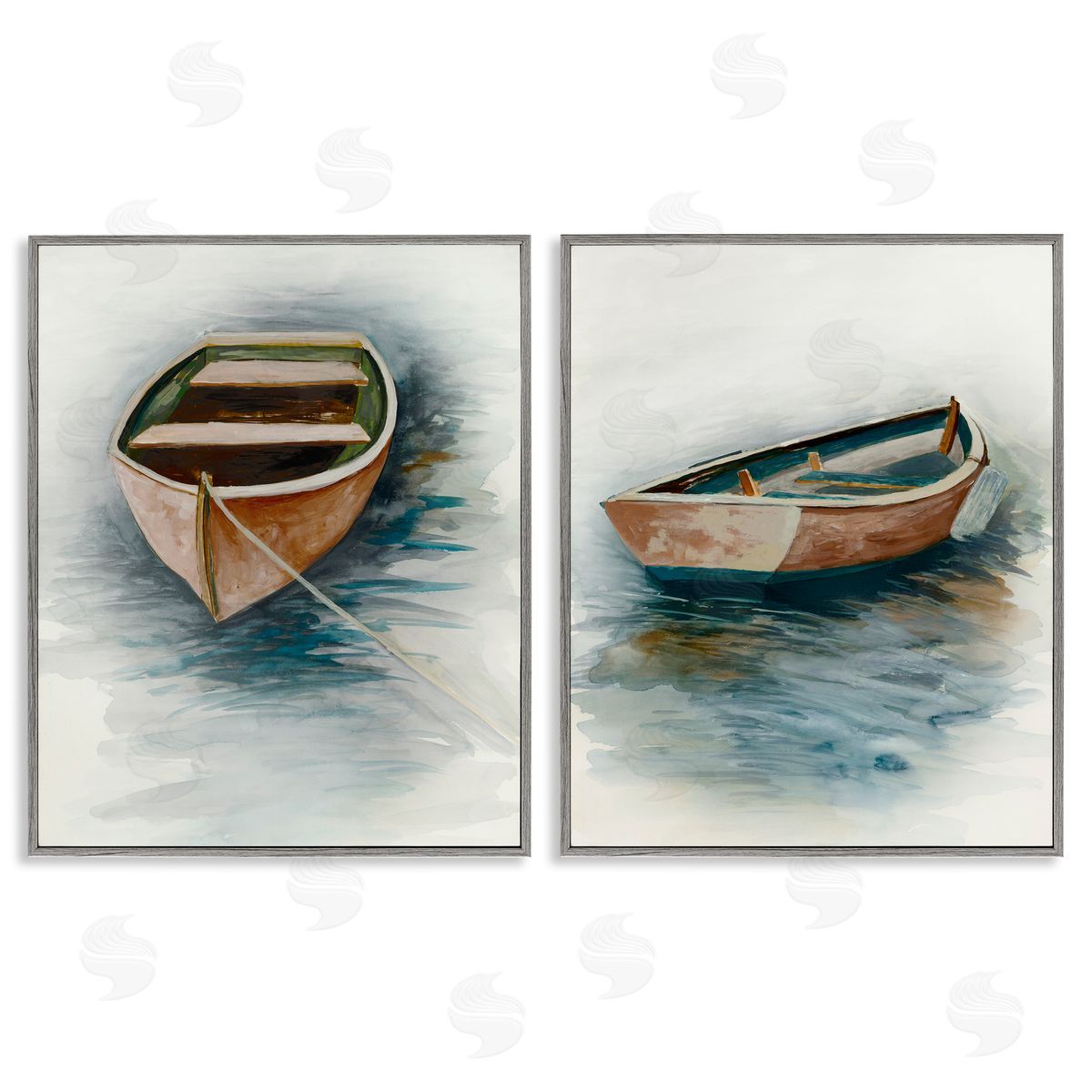 Jacob Q Tranquil Drifting Boat Canvas Wall Art Print
