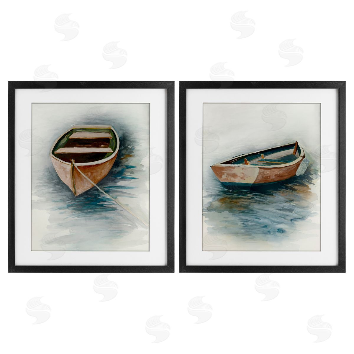 Jacob Q Tranquil Drifting Boat Canvas Wall Art Print