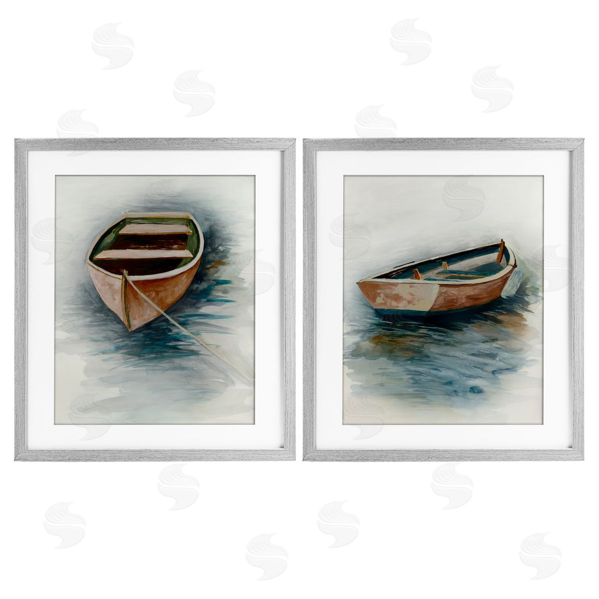 Jacob Q Tranquil Drifting Boat Canvas Wall Art Print