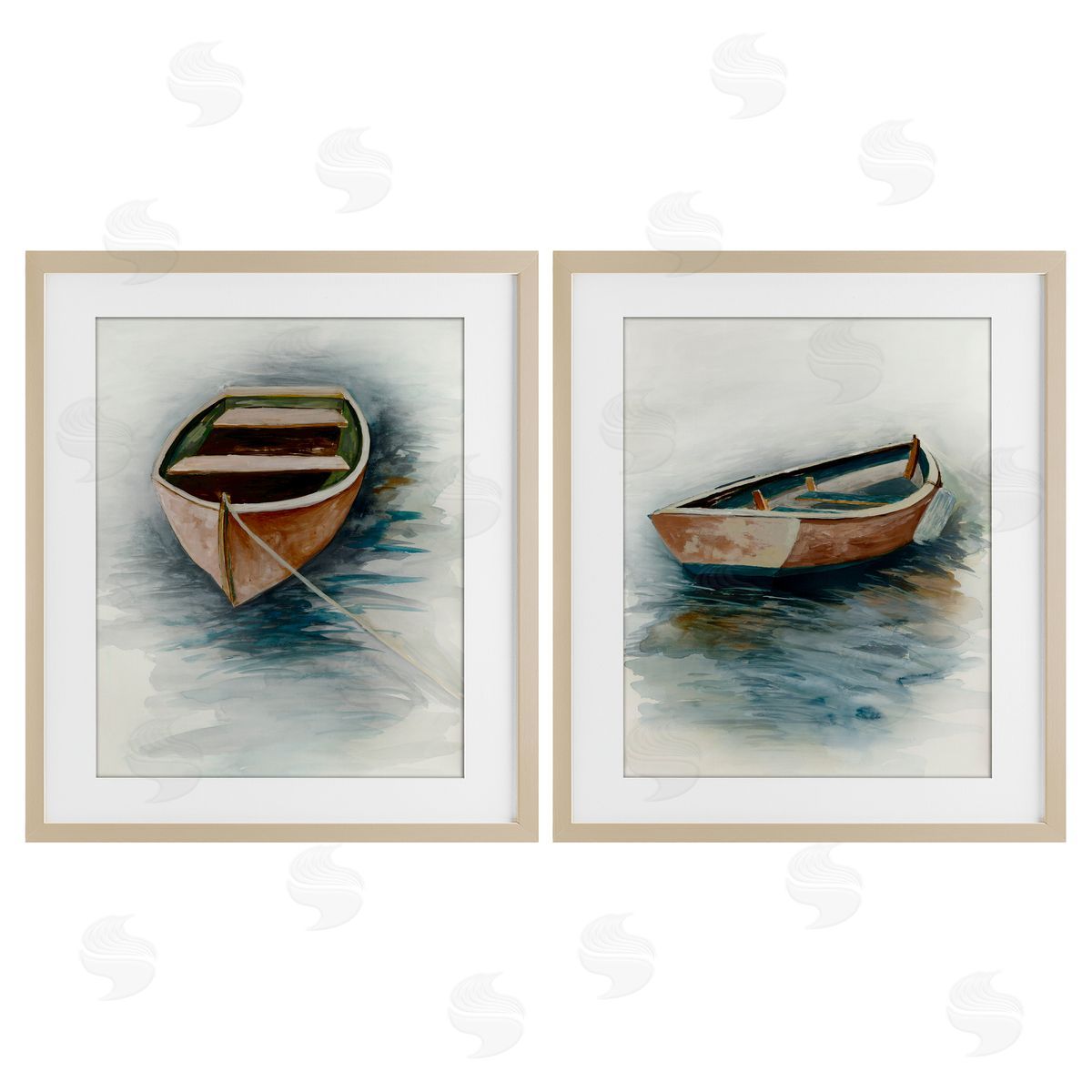 Jacob Q Tranquil Drifting Boat Canvas Wall Art Print