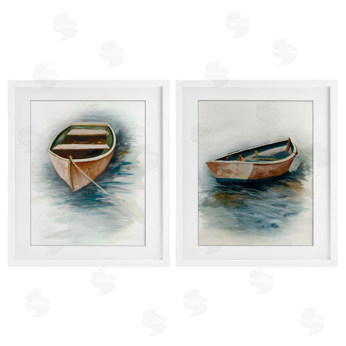 Jacob Q Tranquil Drifting Boat Canvas Wall Art Print