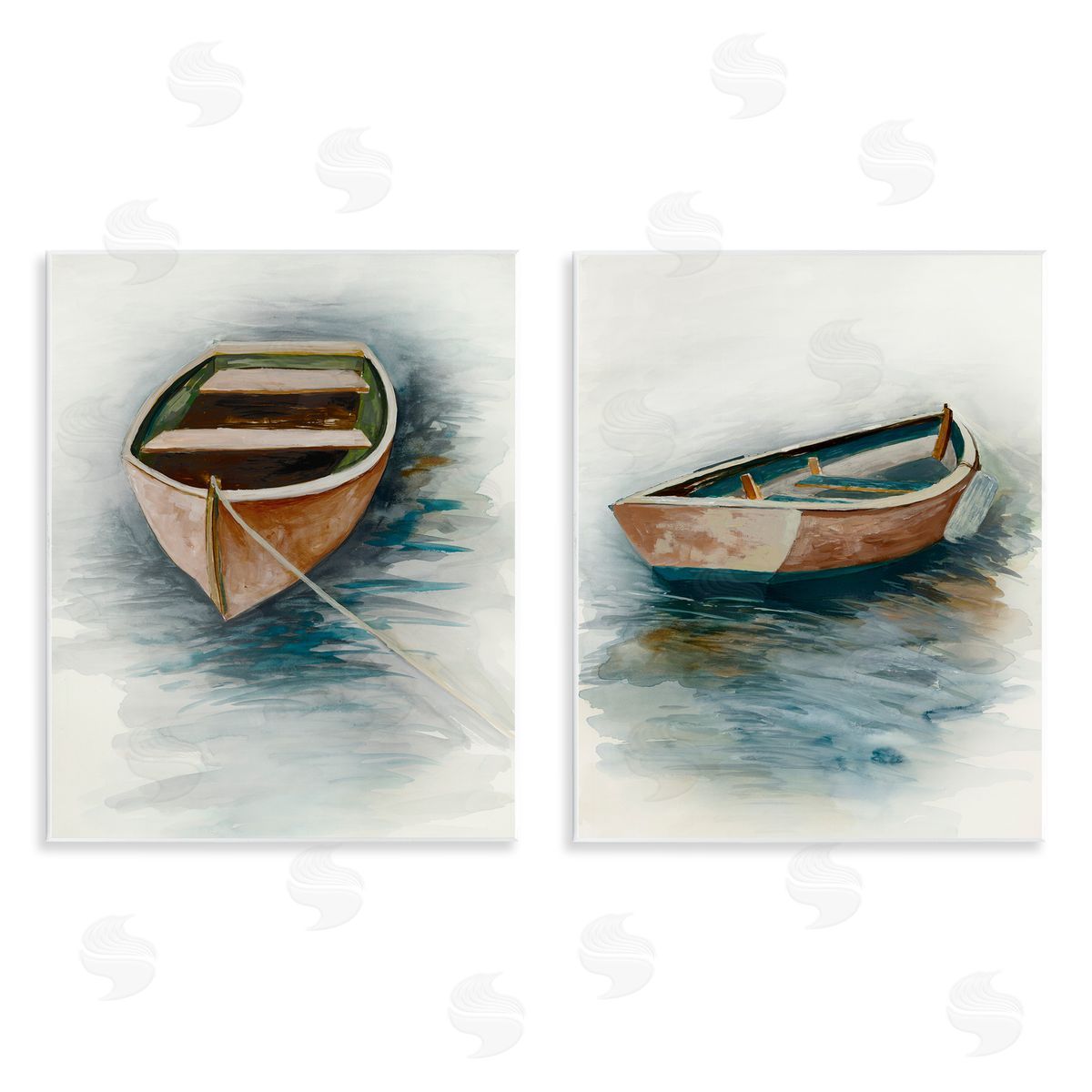 Jacob Q Tranquil Drifting Boat Canvas Wall Art Print
