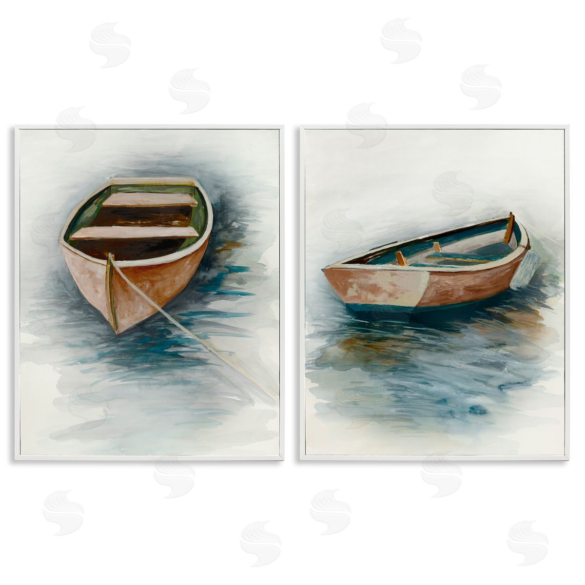 Jacob Q Tranquil Drifting Boat Canvas Wall Art Print