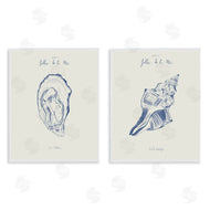 1x | Oyster & Conch with French Words