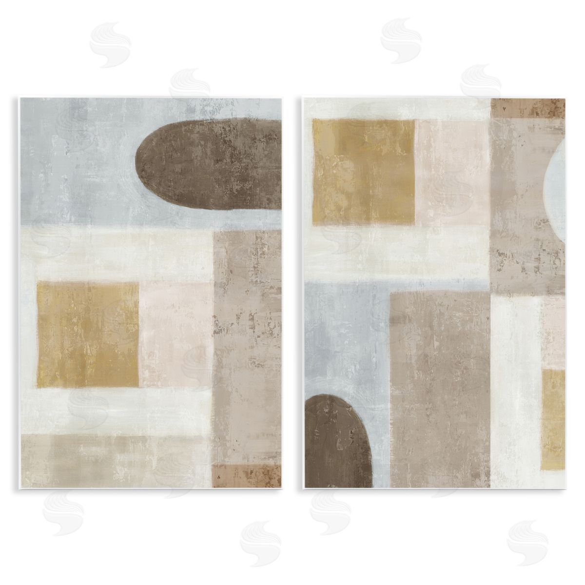 Emma Peal Geometric Subtle Drifts Canvas Wall Art Print