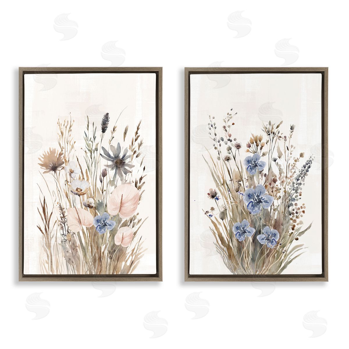 1x Soft Cottage Grasses Canvas Wall Art Print
