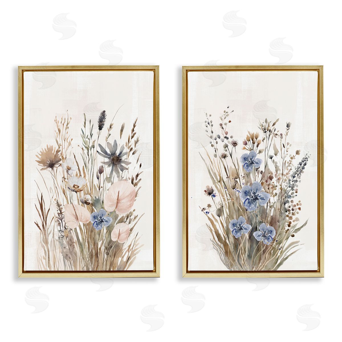 1x Soft Cottage Grasses Canvas Wall Art Print