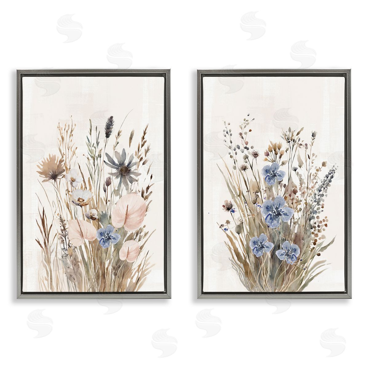 1x Soft Cottage Grasses Canvas Wall Art Print