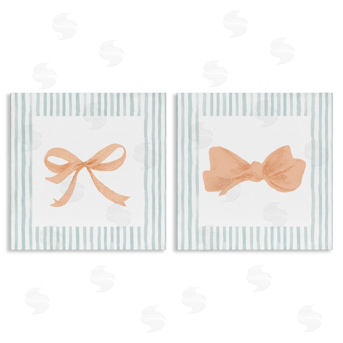 PATRICIA PINTO Striped Border Bow Canvas Wall Art Print