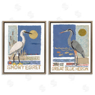 Nancy Overton | Snowy Egret & Great Blue Heron