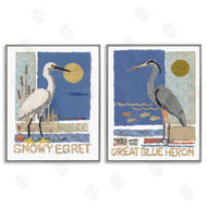 Nancy Overton | Snowy Egret & Great Blue Heron