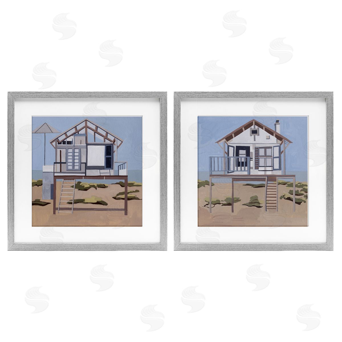 Melissa Wang Silent Shore Beach Houses Canvas Wall Art Print