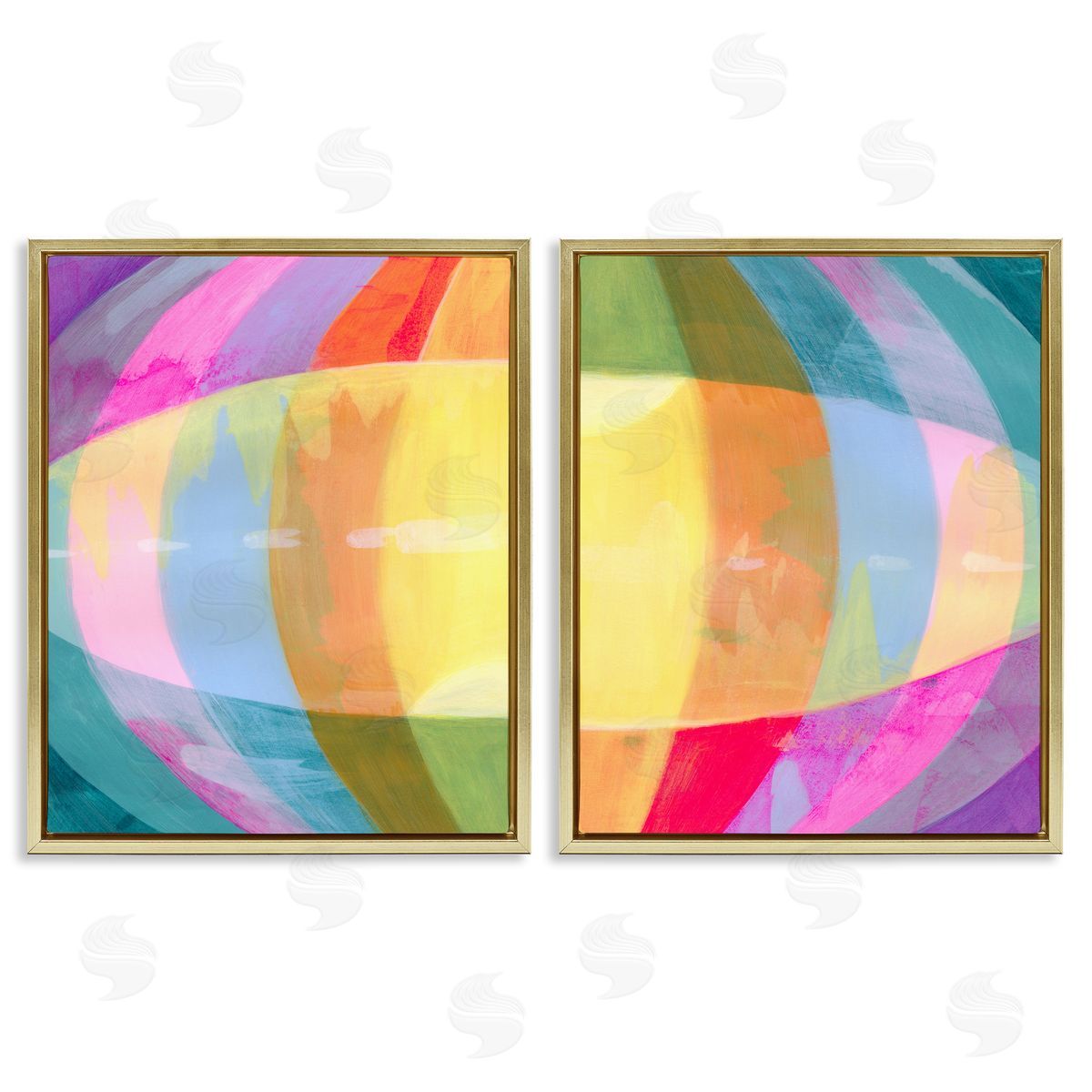 Grace Popp Oblique Neon Flare Canvas Wall Art Print