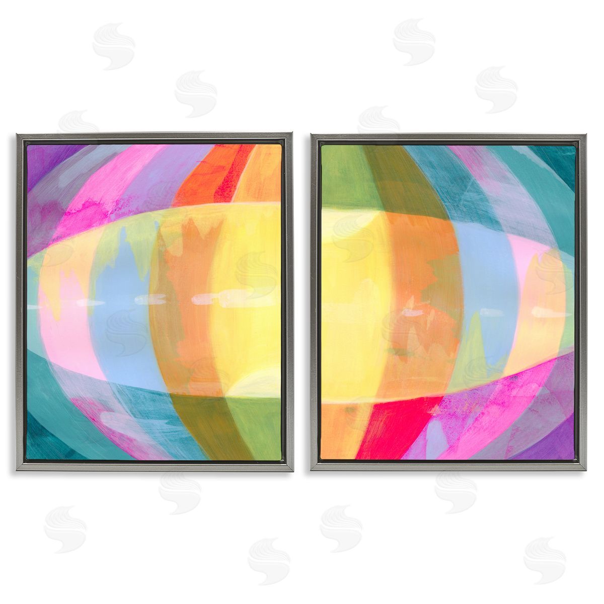 Grace Popp Oblique Neon Flare Canvas Wall Art Print