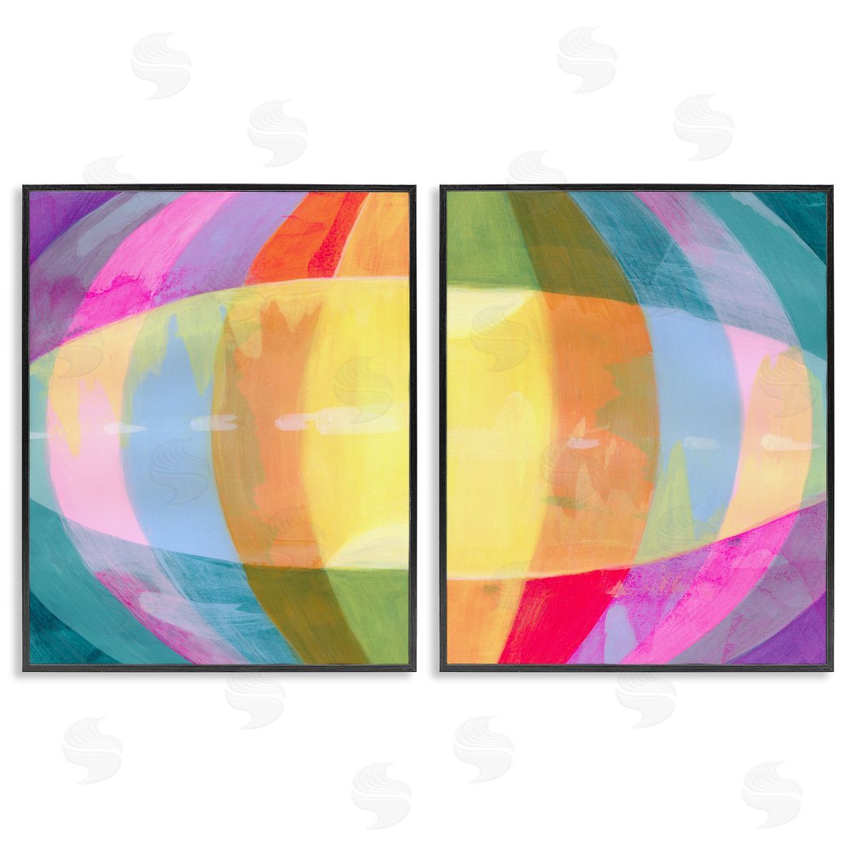 Grace Popp Oblique Neon Flare Canvas Wall Art Print