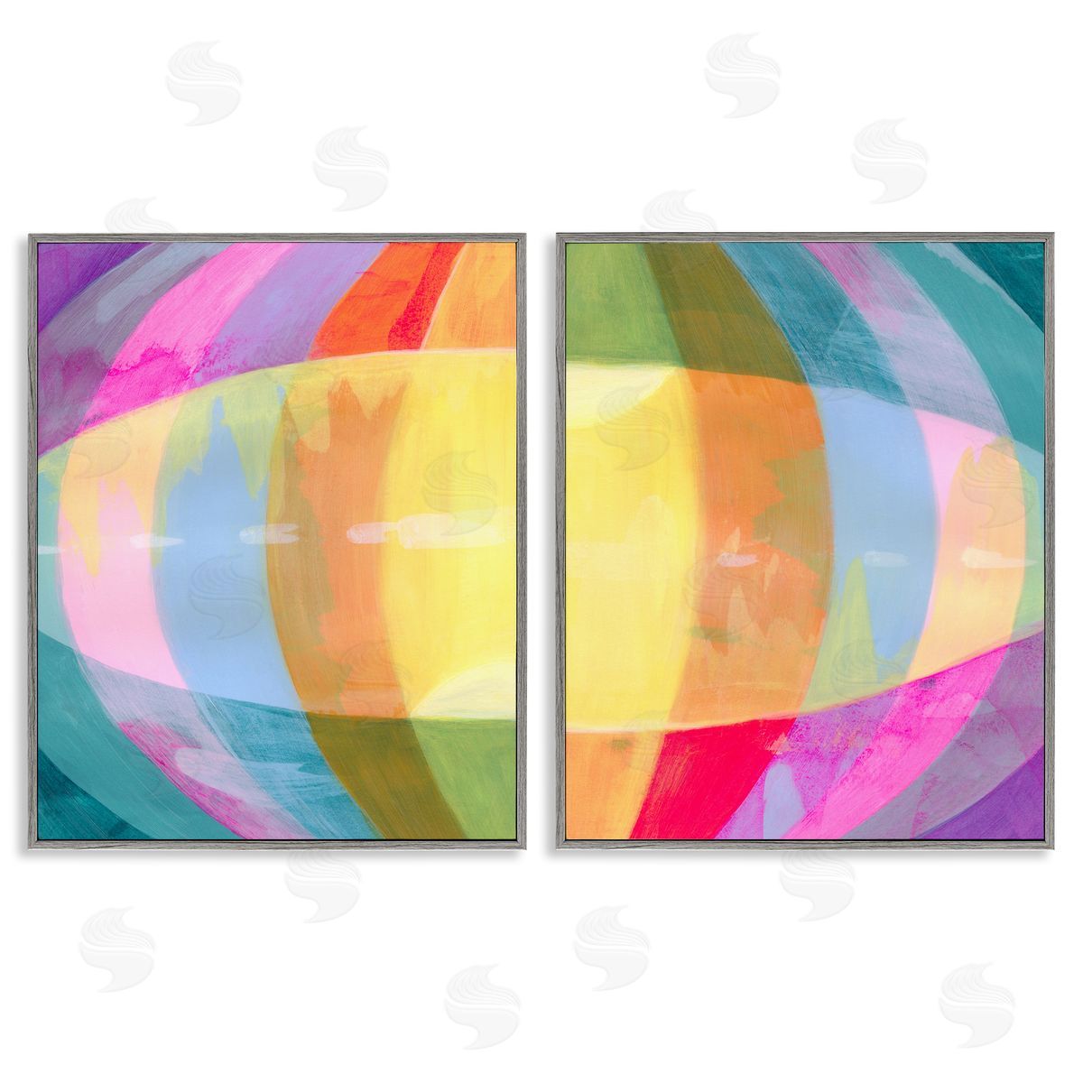 Grace Popp Oblique Neon Flare Canvas Wall Art Print
