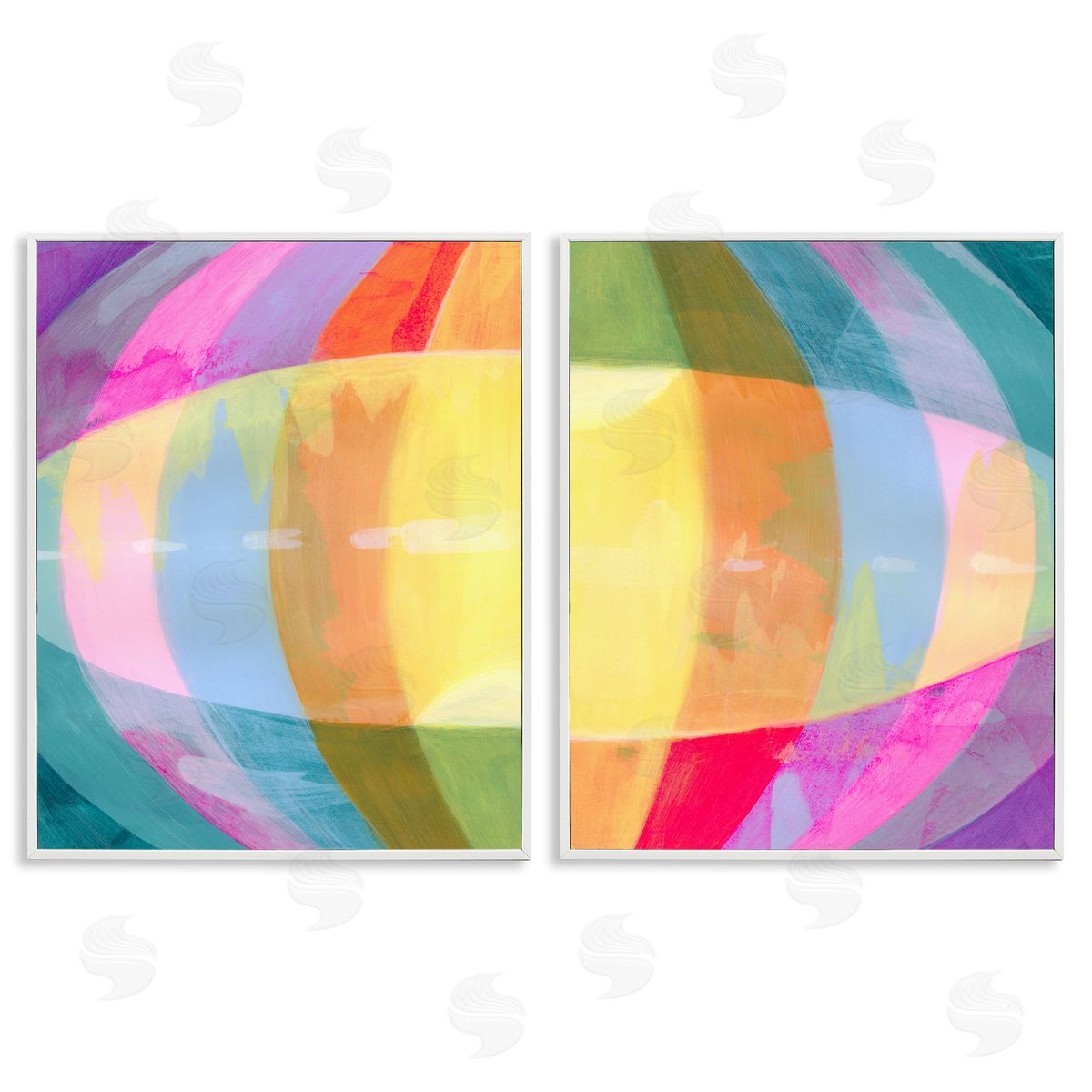 Grace Popp Oblique Neon Flare Canvas Wall Art Print