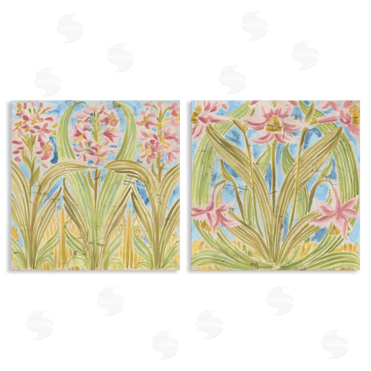 June Erica Vess Floral Palau Tiles Canvas Wall Art Print