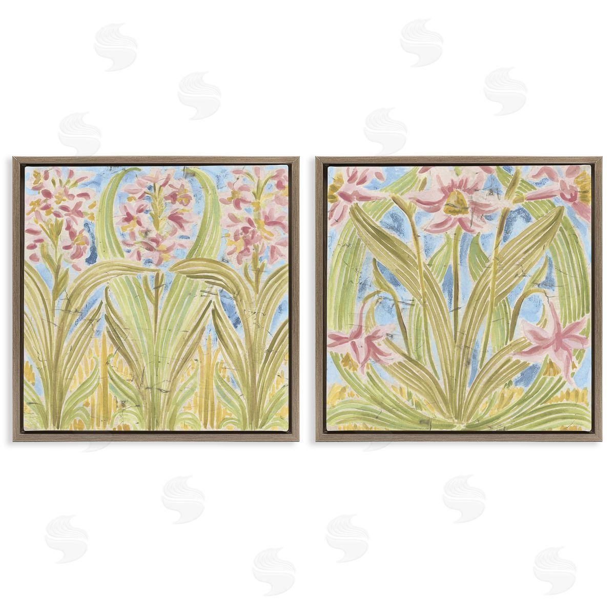 June Erica Vess Floral Palau Tiles Canvas Wall Art Print