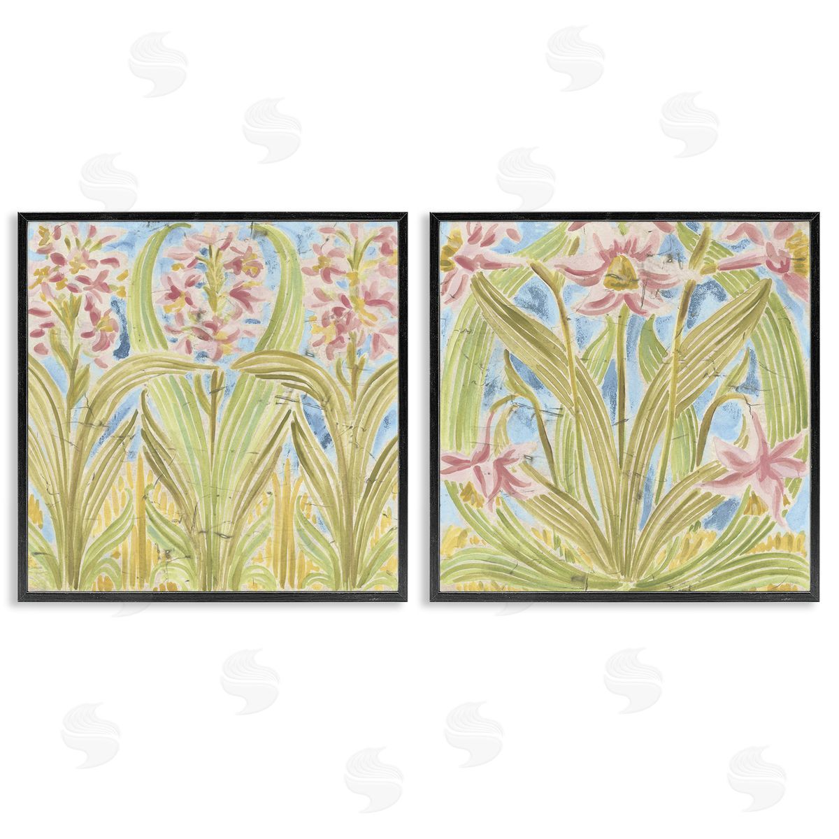 June Erica Vess Floral Palau Tiles Canvas Wall Art Print