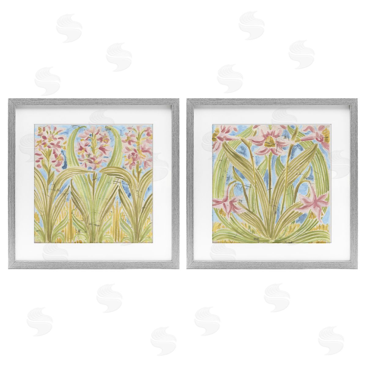 June Erica Vess Floral Palau Tiles Canvas Wall Art Print