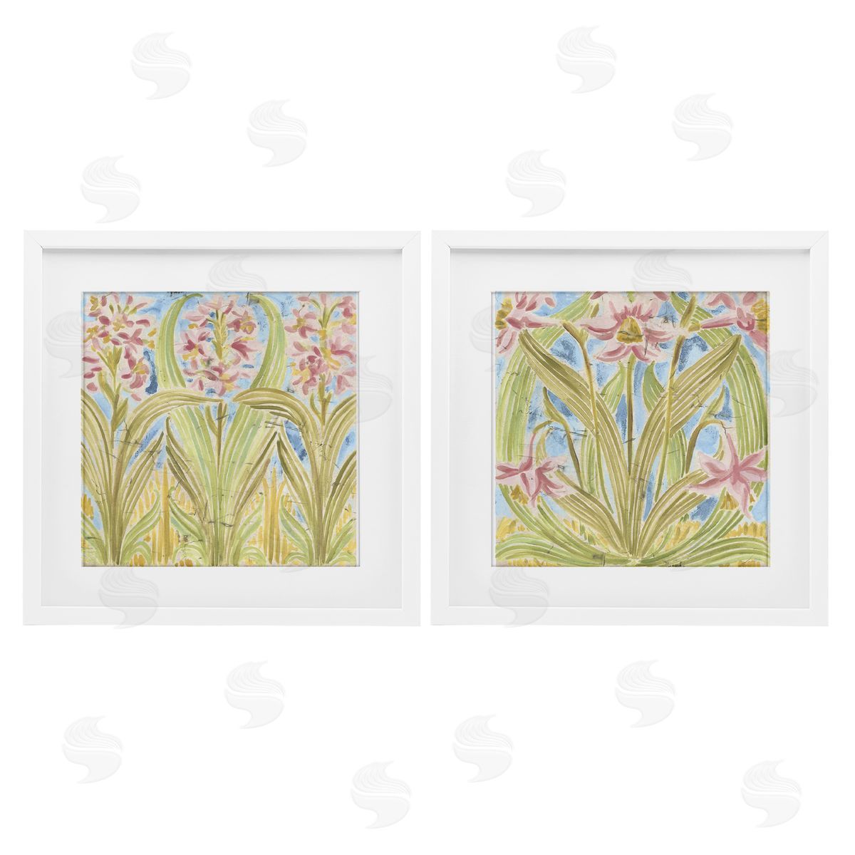 June Erica Vess Floral Palau Tiles Canvas Wall Art Print