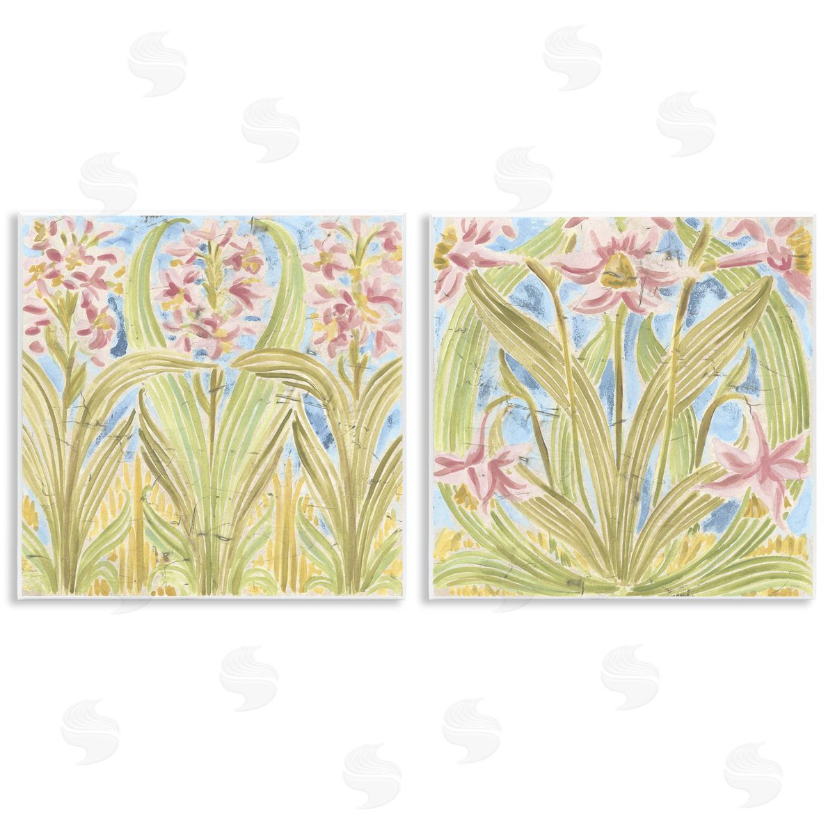 June Erica Vess Floral Palau Tiles Canvas Wall Art Print