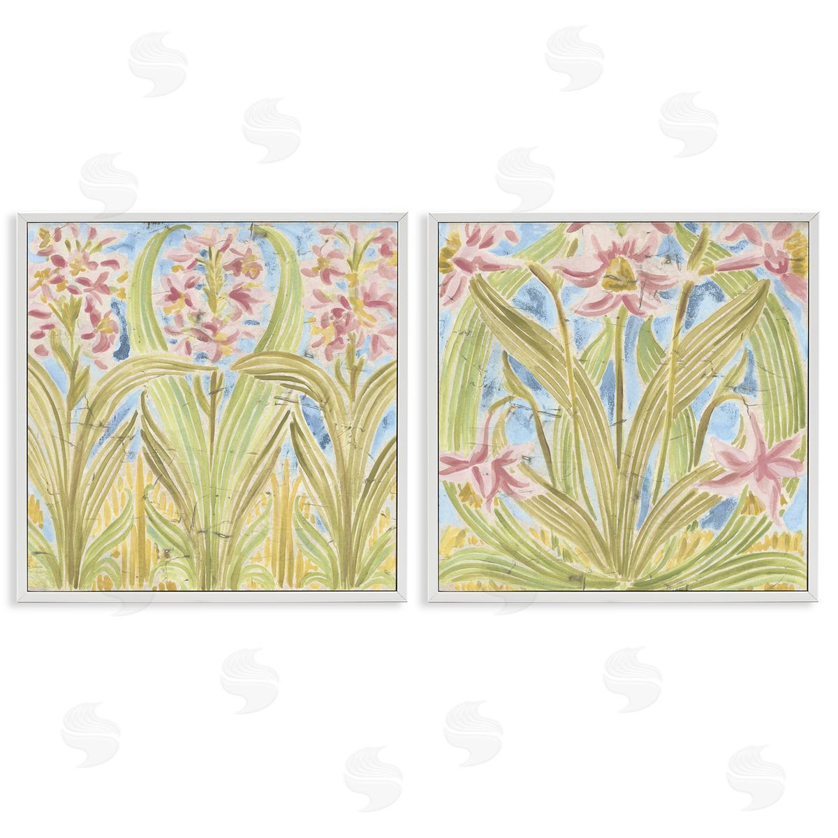 June Erica Vess Floral Palau Tiles Canvas Wall Art Print
