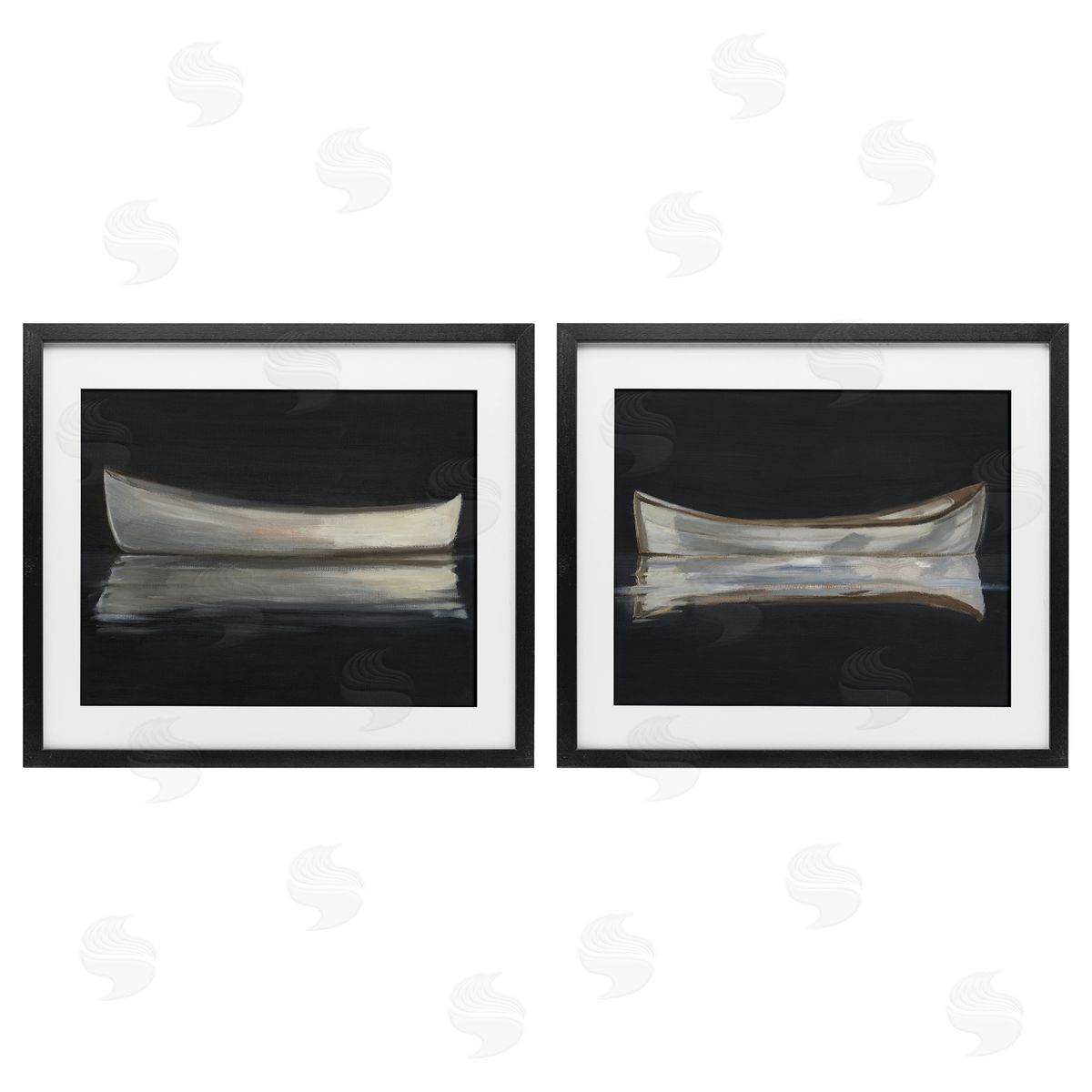 Ethan Harper Still Canoe Reflections Canvas Wall Art Print