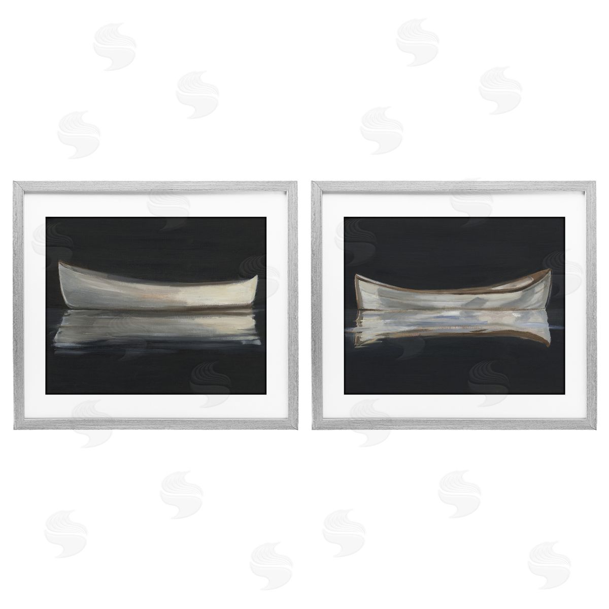 Ethan Harper Still Canoe Reflections Canvas Wall Art Print