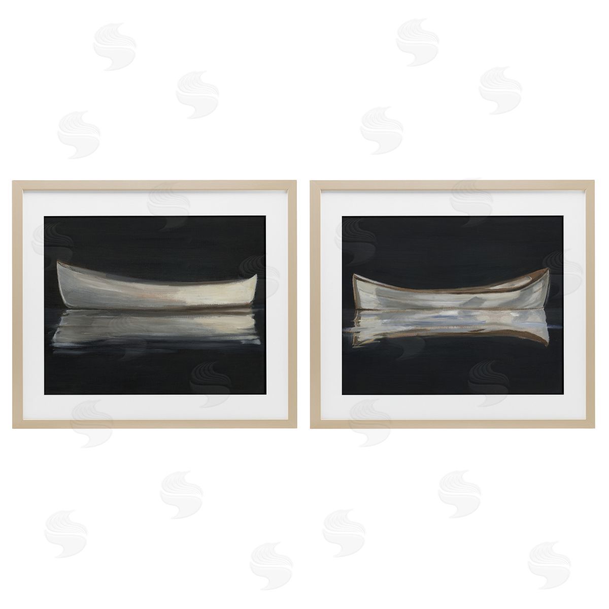 Ethan Harper Still Canoe Reflections Canvas Wall Art Print