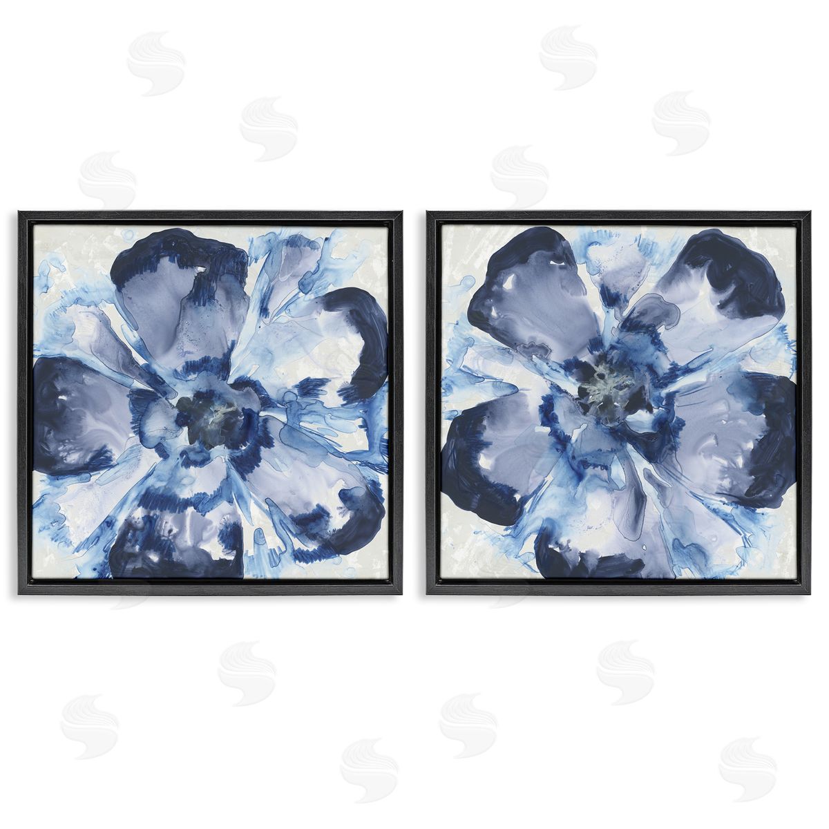 June Erica Vess Blue Glass Blossoms Canvas Wall Art Print