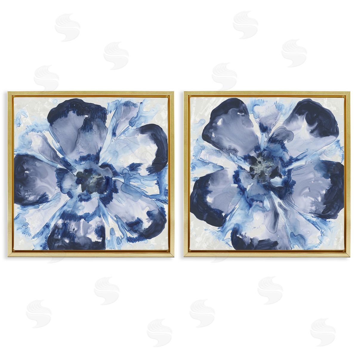 June Erica Vess Blue Glass Blossoms Canvas Wall Art Print