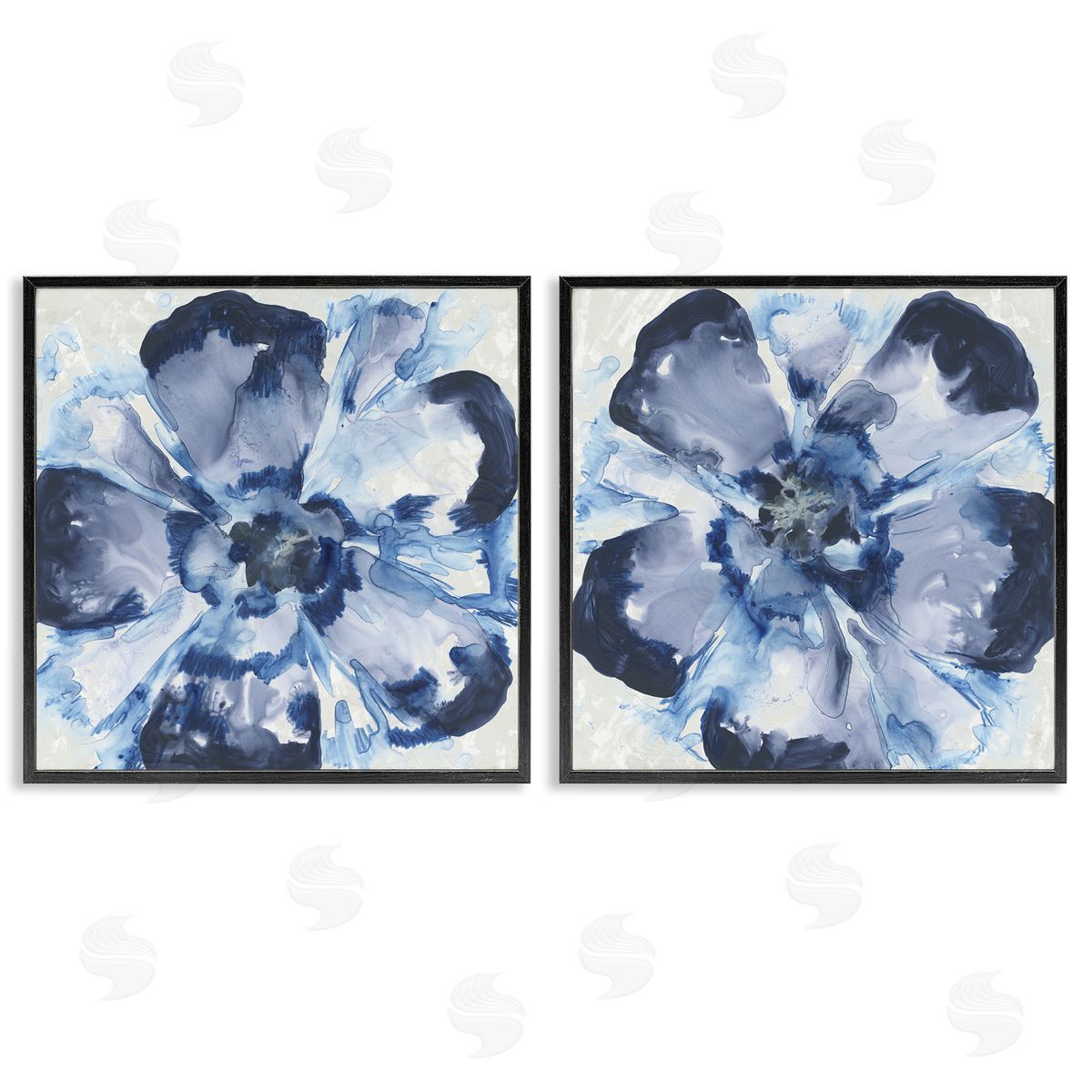 June Erica Vess Blue Glass Blossoms Canvas Wall Art Print