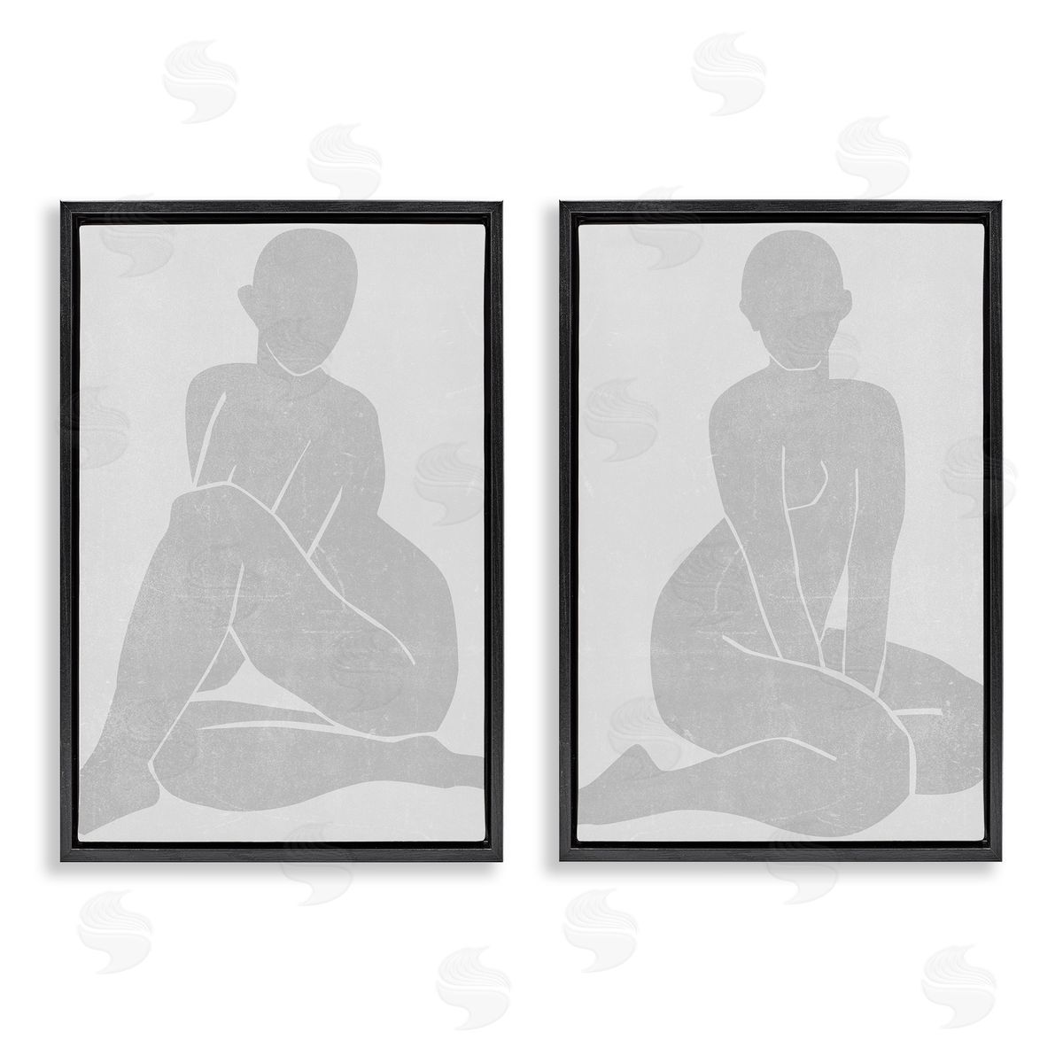Melissa Wang Veiled Nude Silhouettes Canvas Wall Art Print