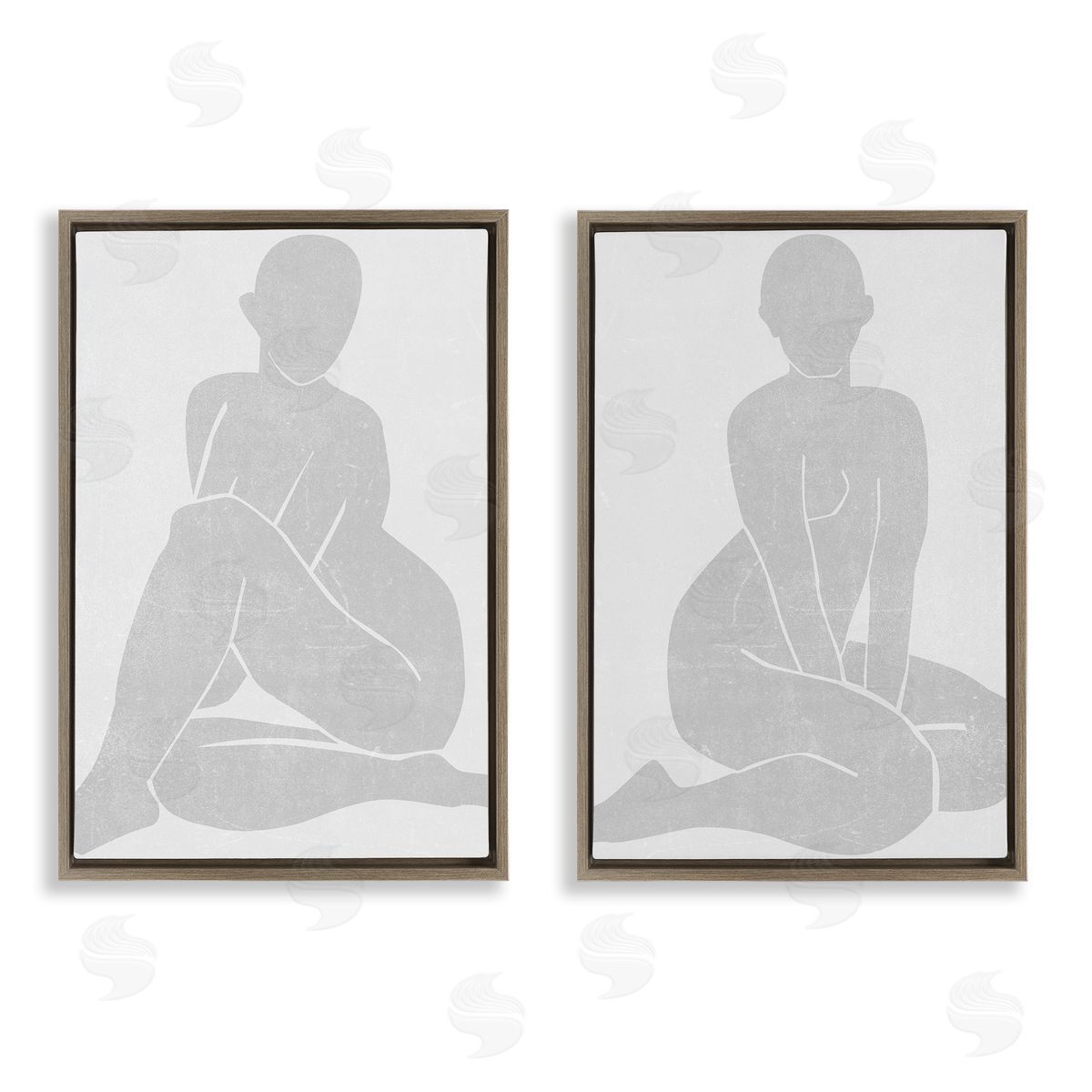 Melissa Wang Veiled Nude Silhouettes Canvas Wall Art Print