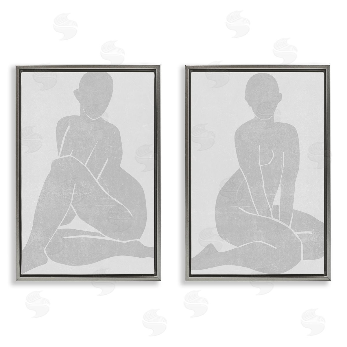 Melissa Wang Veiled Nude Silhouettes Canvas Wall Art Print