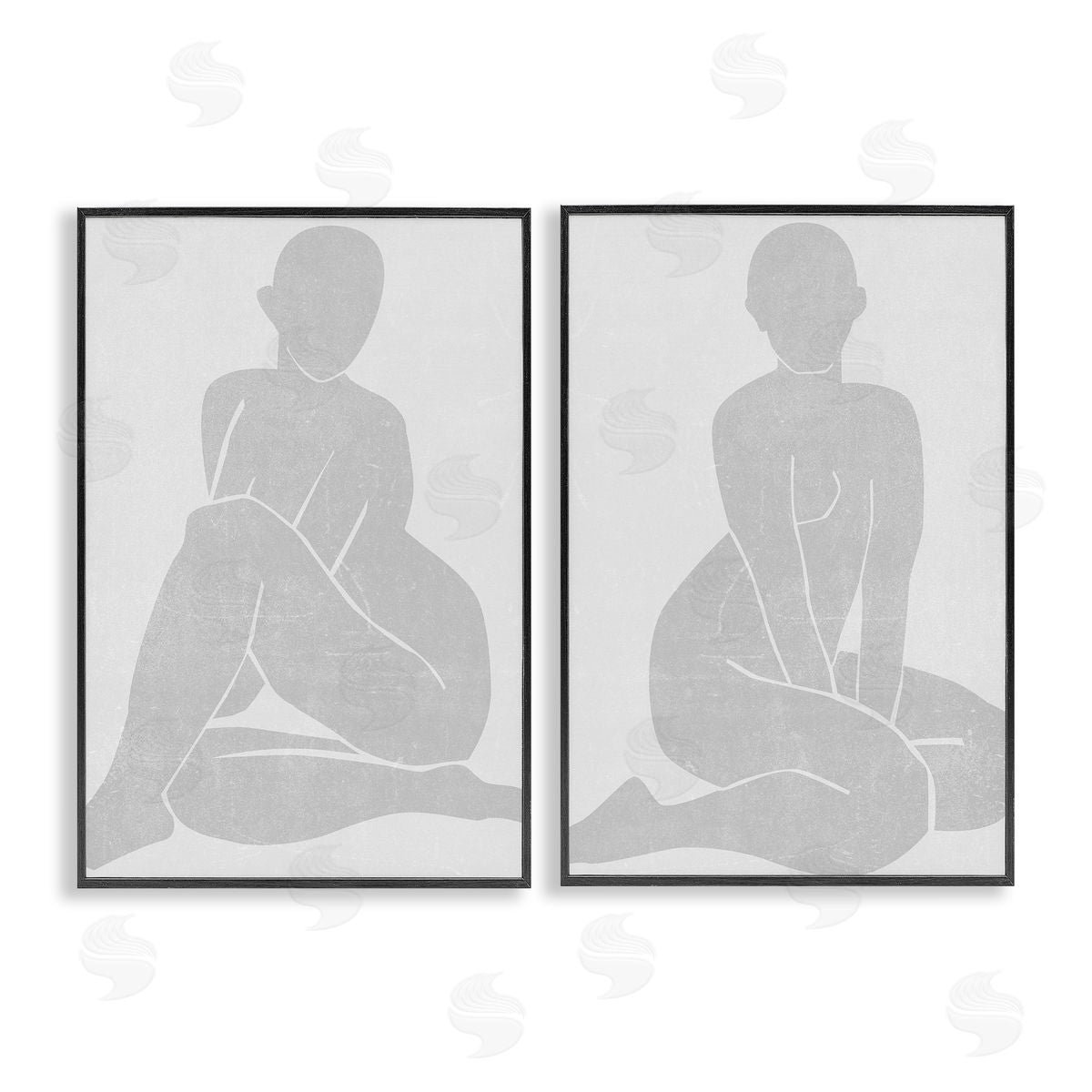 Melissa Wang Veiled Nude Silhouettes Canvas Wall Art Print