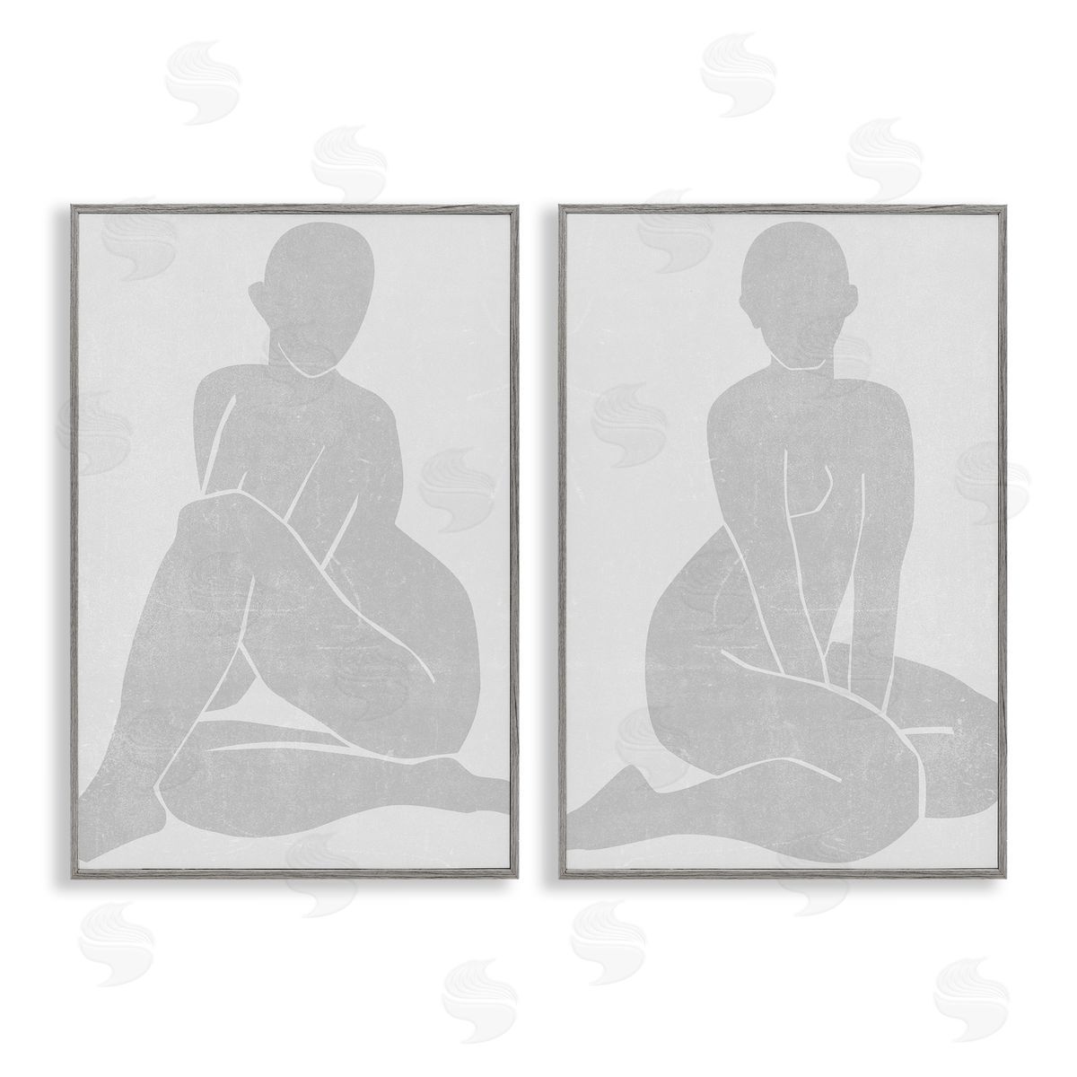 Melissa Wang Veiled Nude Silhouettes Canvas Wall Art Print