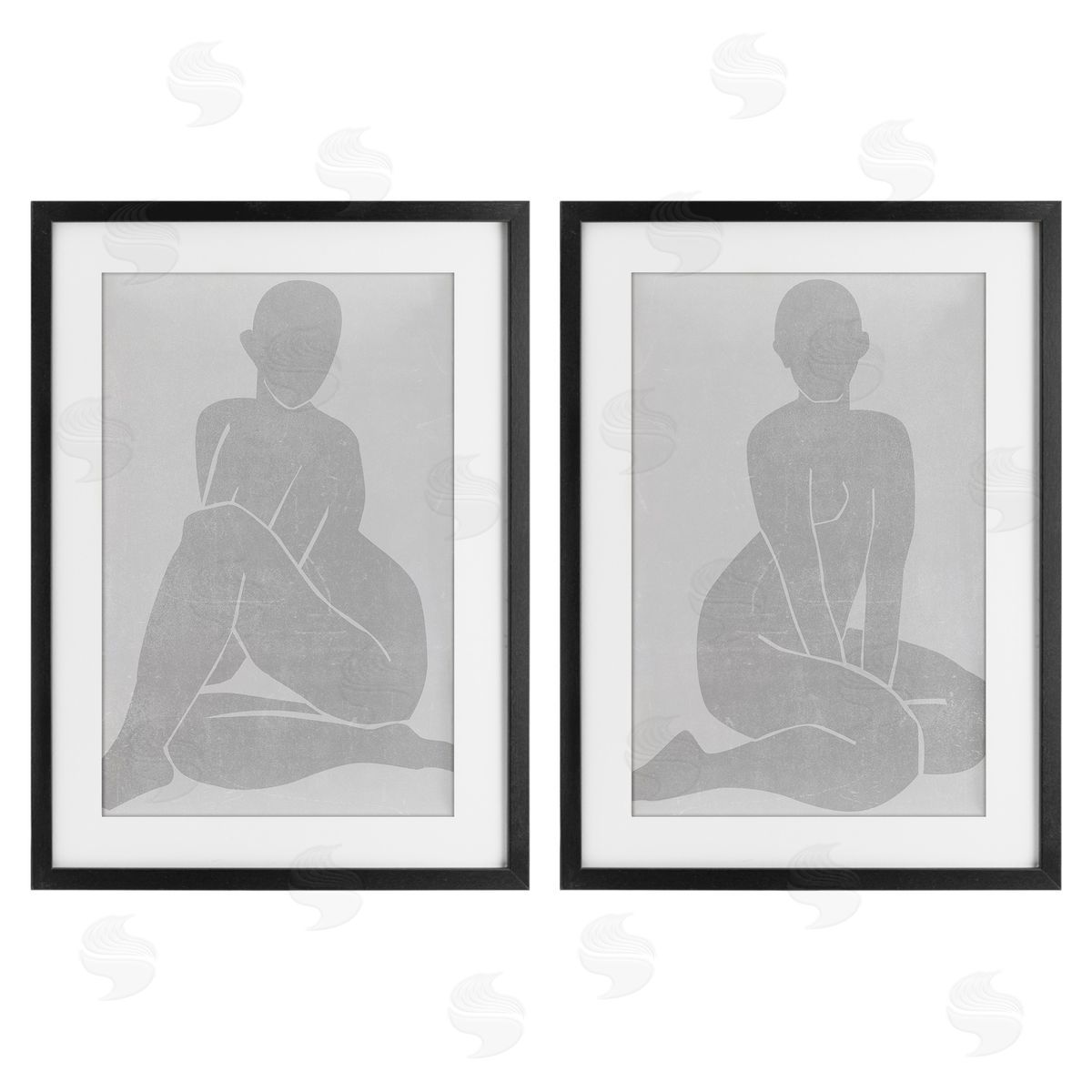Melissa Wang Veiled Nude Silhouettes Canvas Wall Art Print